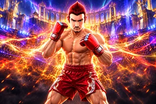 Boxing King editorial artwork